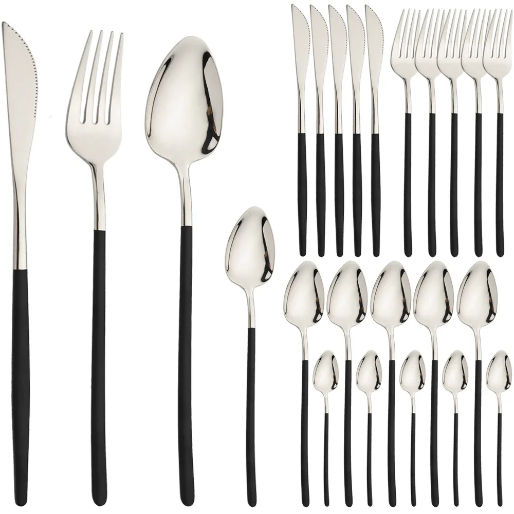 Black Silver 24Pcs