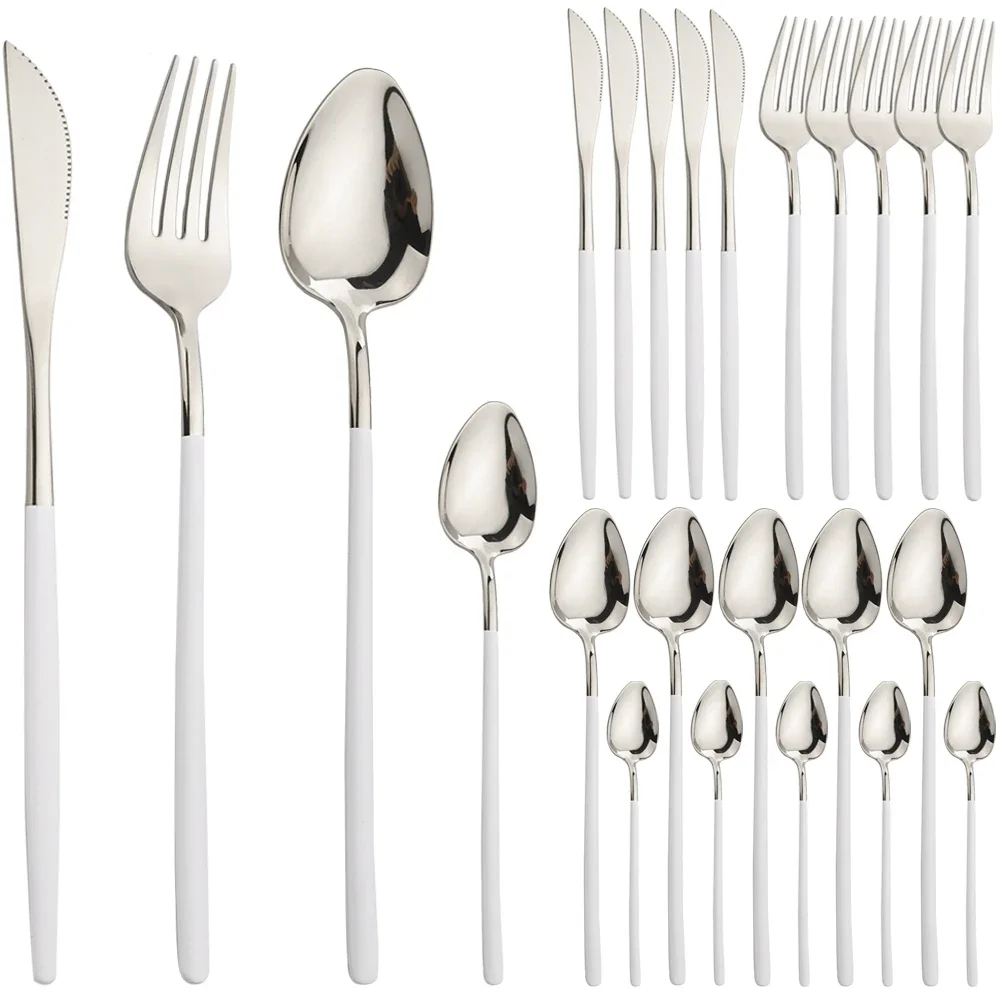 White Silver 24Pcs