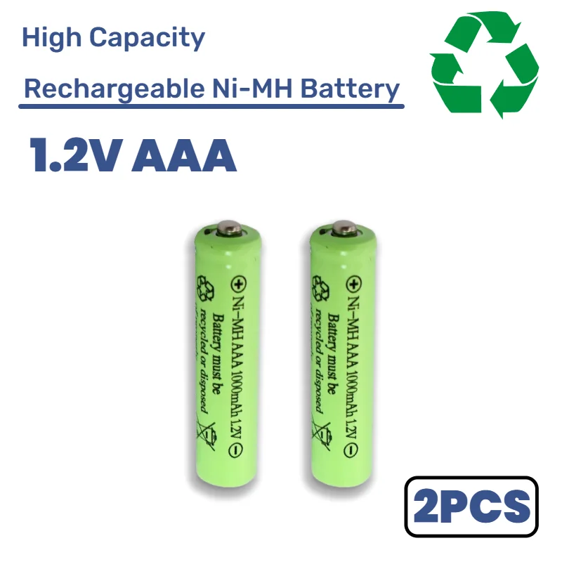 2PCS AAA 1.2V NI-Mh