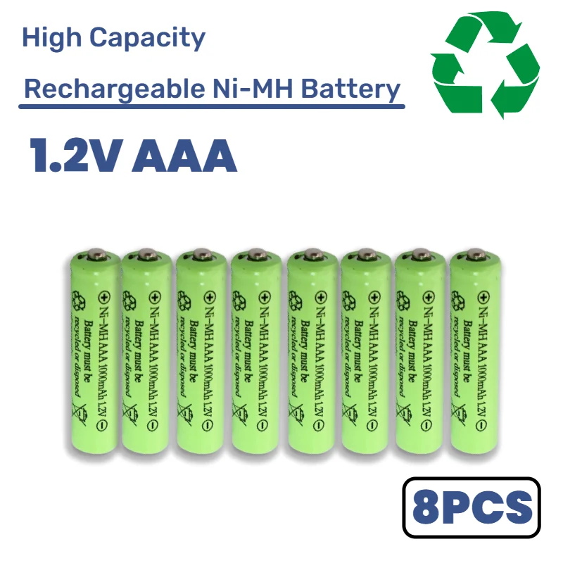 8PCS AAA 1.2V NI-Mh