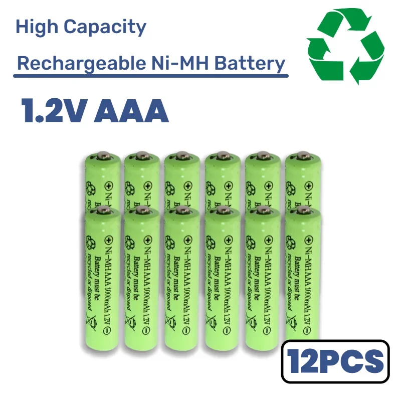 12PCS AAA 1.2V NI-Mh