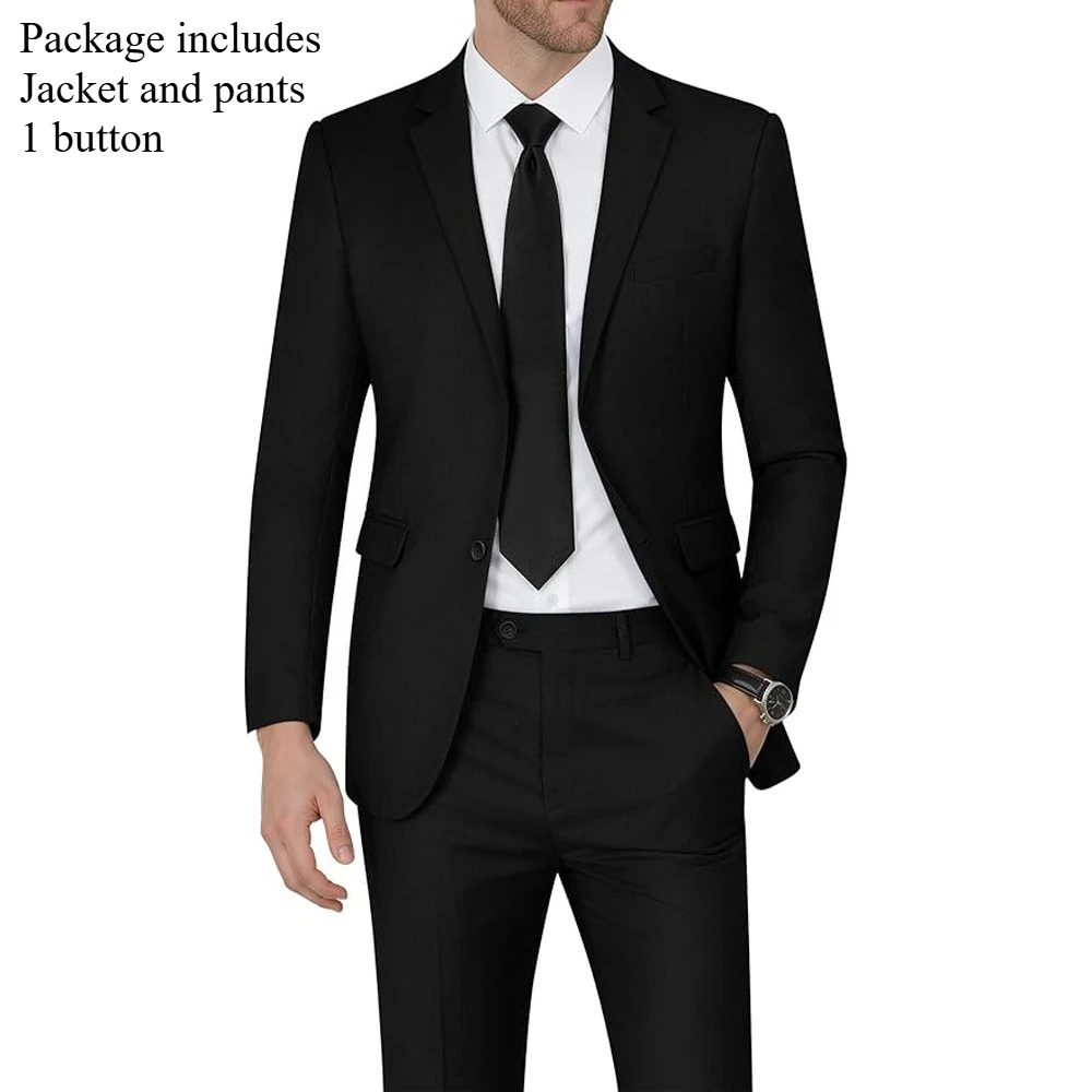2Pcs-Black -1 button