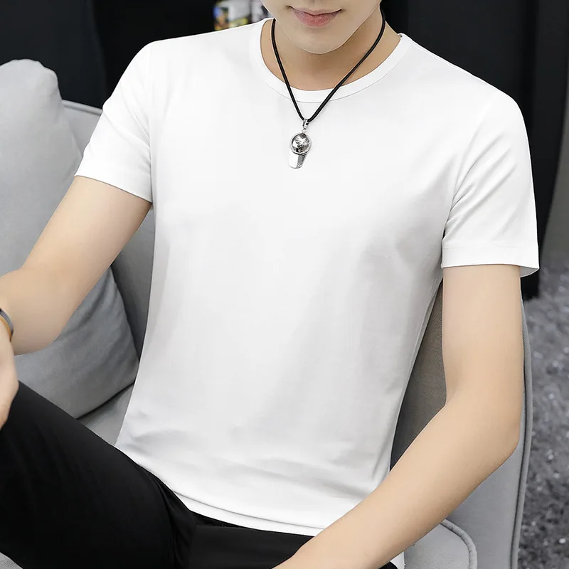 Pure white short t-shirt - ultra-thin