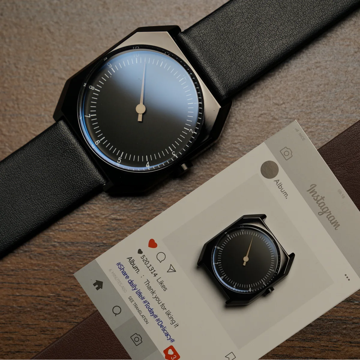 B BLACK Leather band