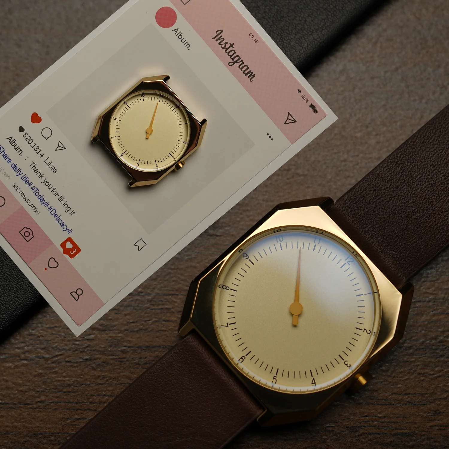 Gold Leather band