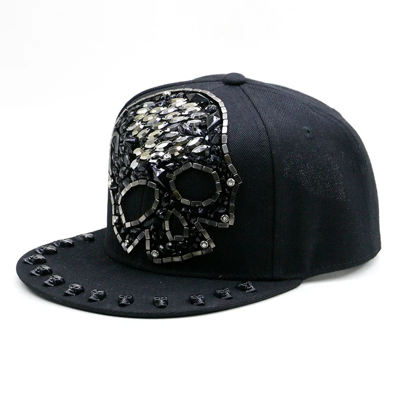 Black background silver black big skull