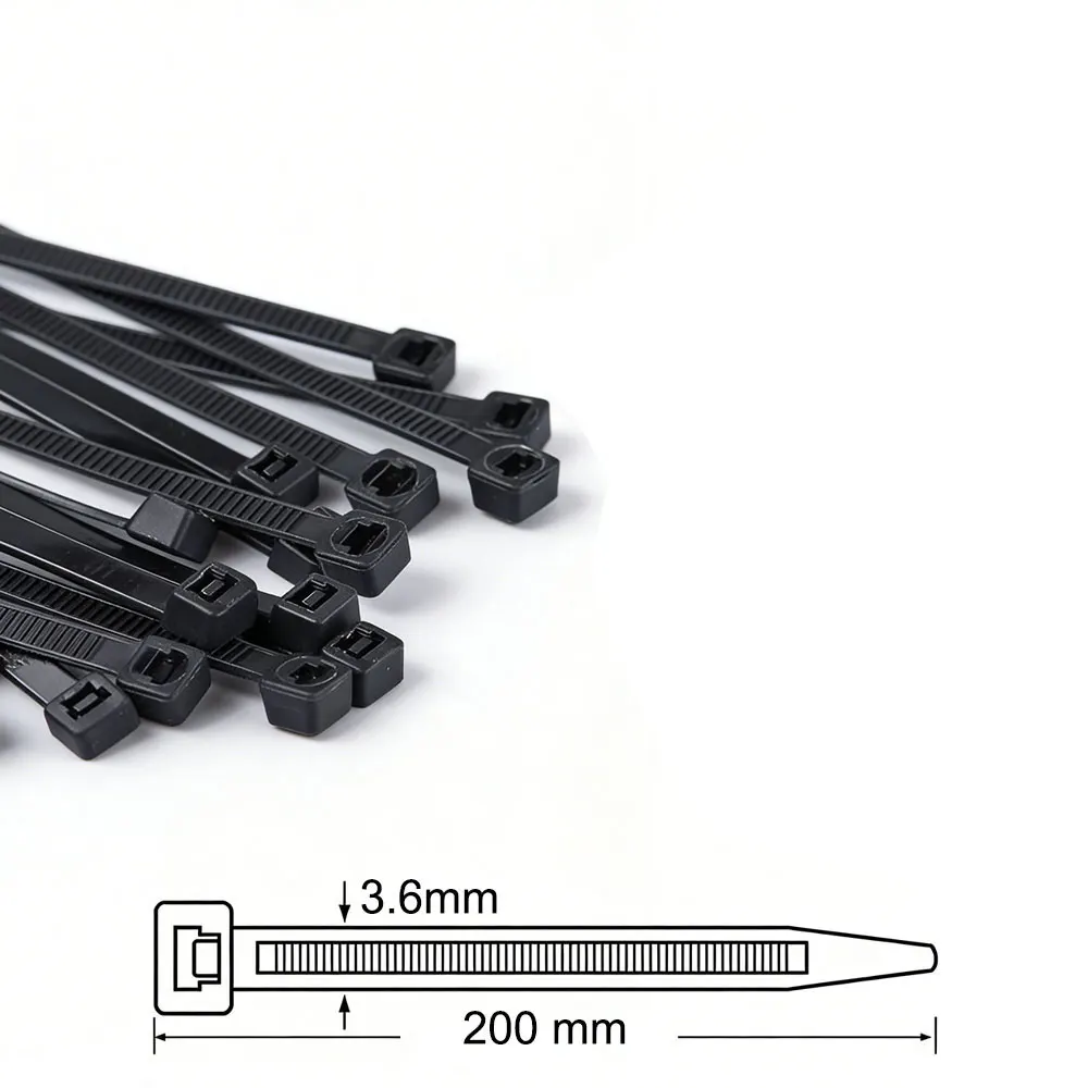 50Pcs Black3.6x200mm