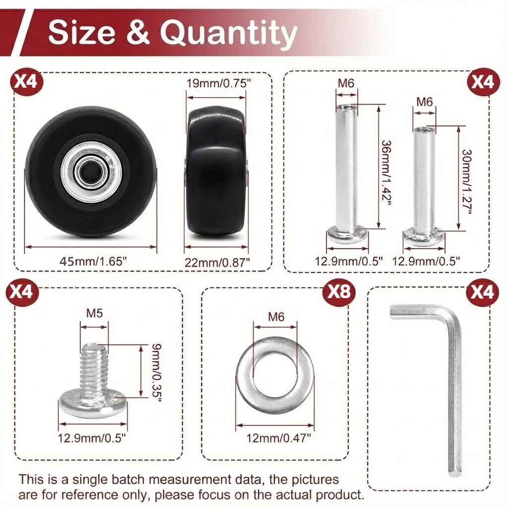 45mm-18mm-4 Wheels