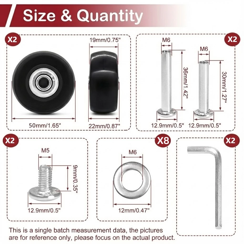 50mm-18mm-2 Wheels