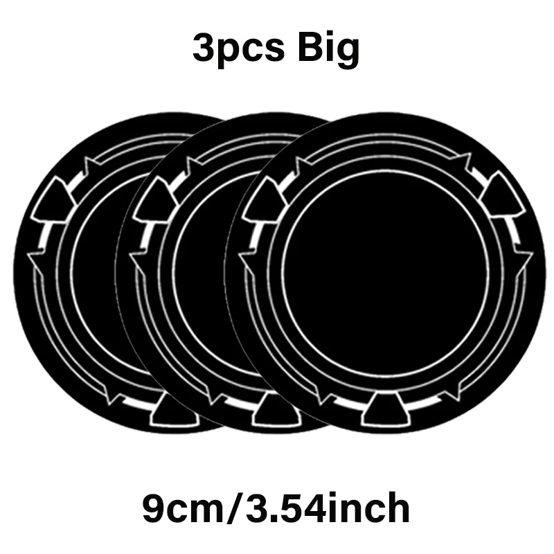 3pcs 9cm Black