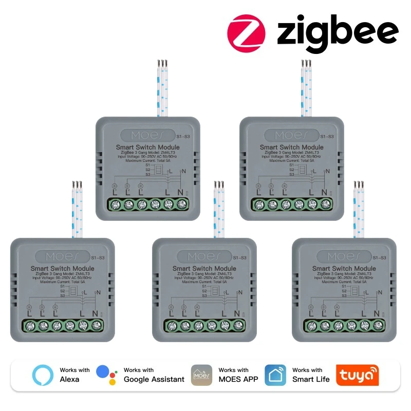 Zigbee 3Gang 5 PCS