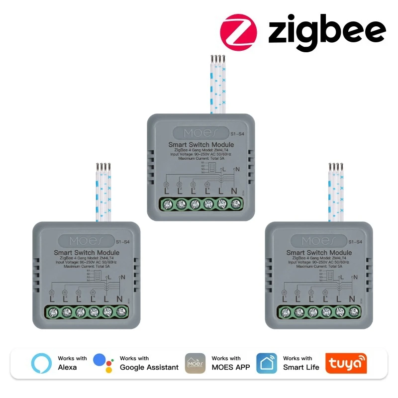 Zigbee 4Gang 3 PCS