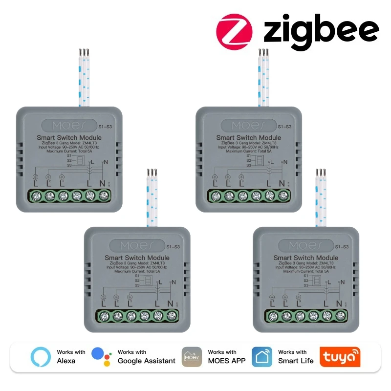 Zigbee 3Gang 4 PCS