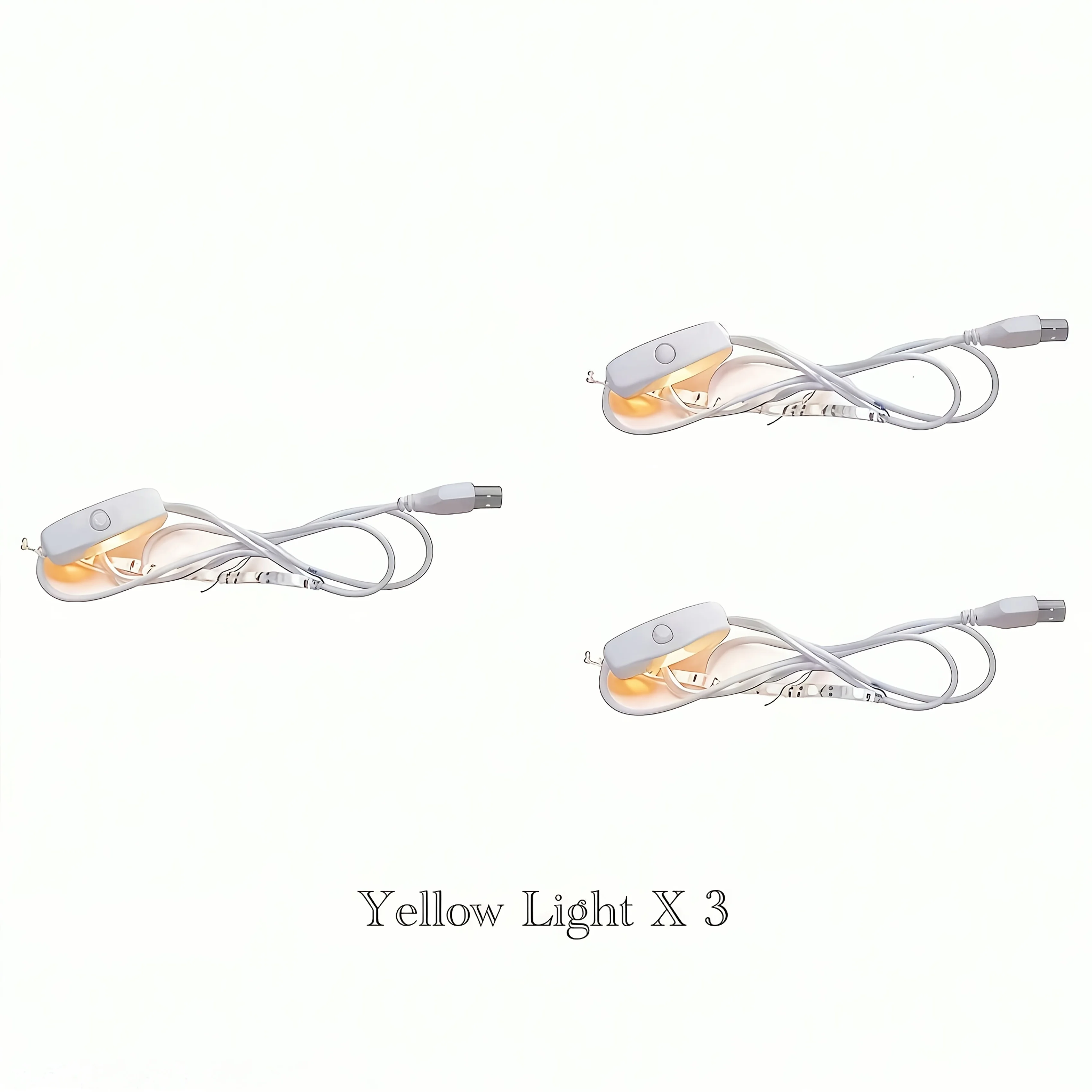 3Pcs Yellow Light