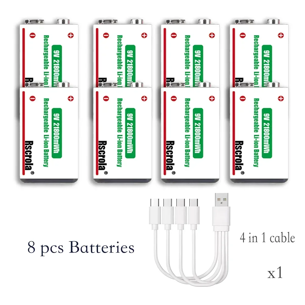 8 pcs 9v Batteries