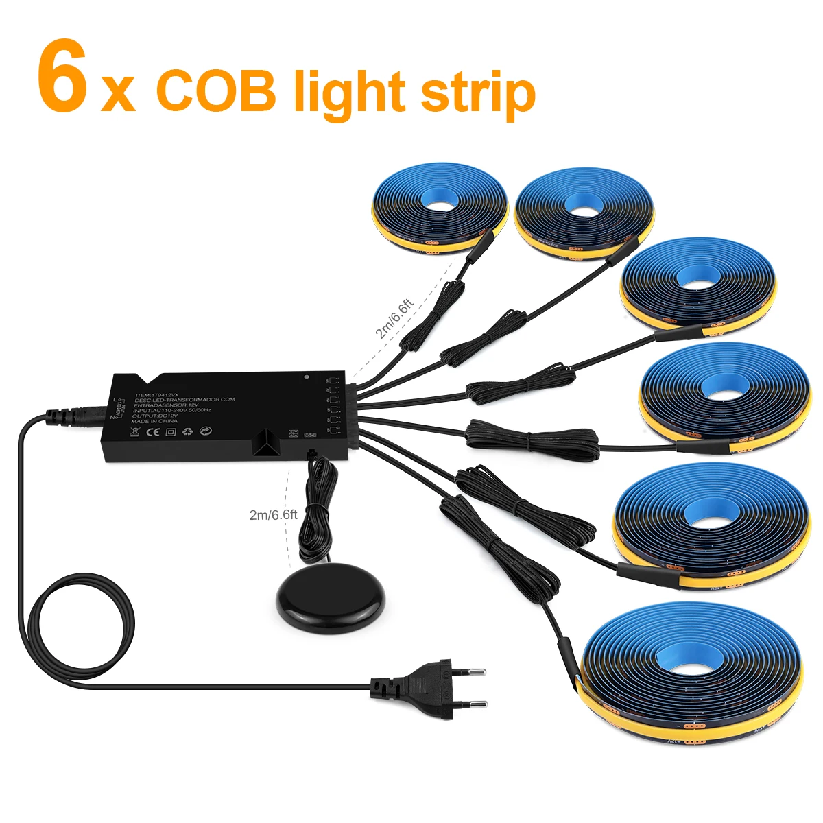 6PCS COB LED Strip