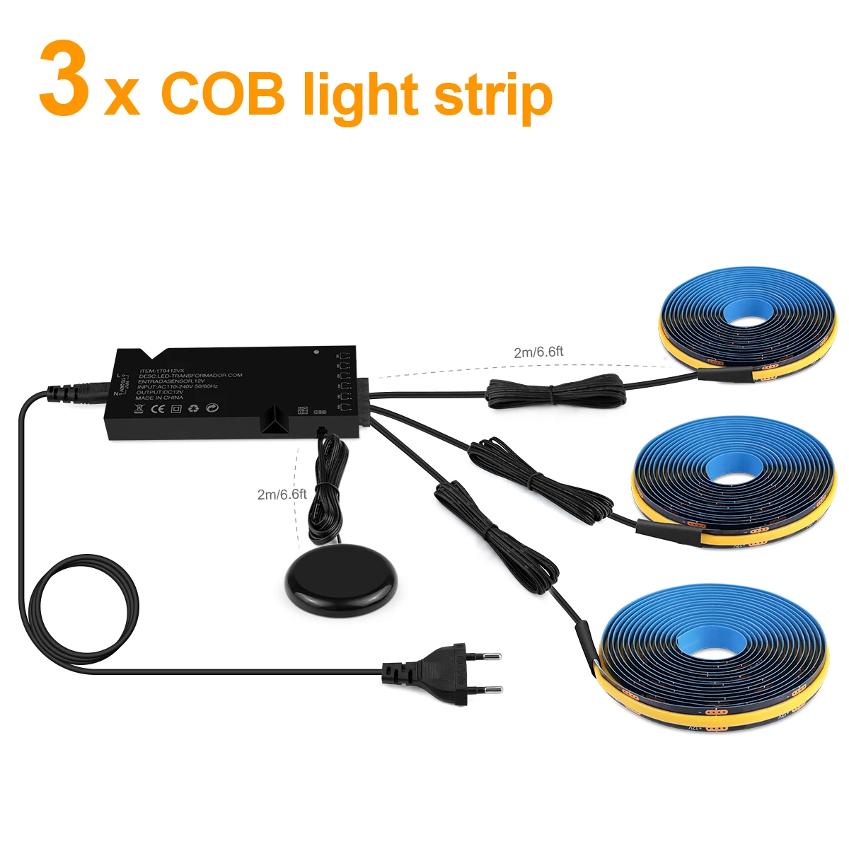 3PCS COB LED Strip