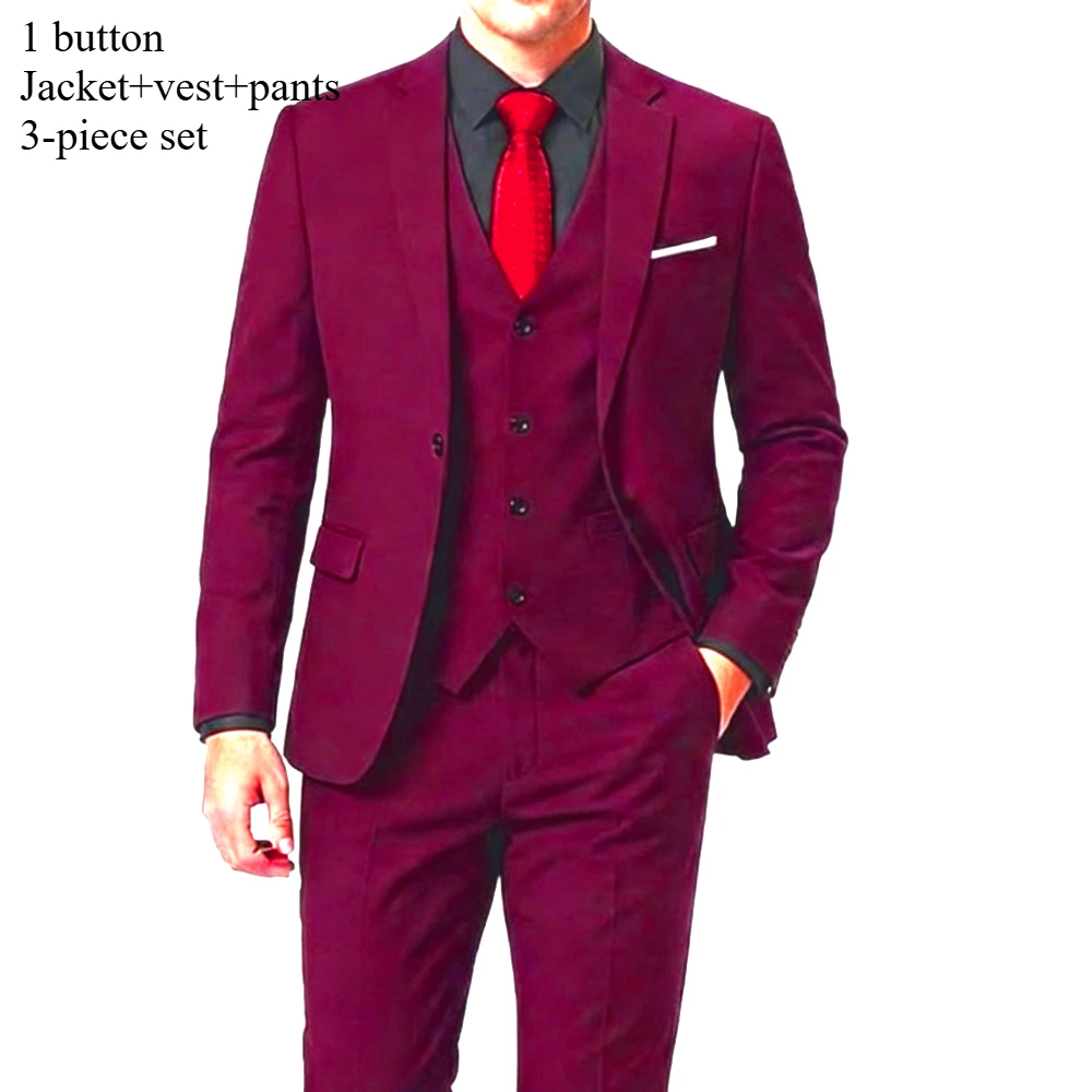 3PCS-Wine Red