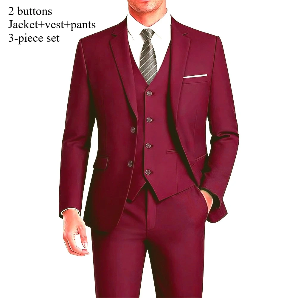 3Pcs-Wine Red