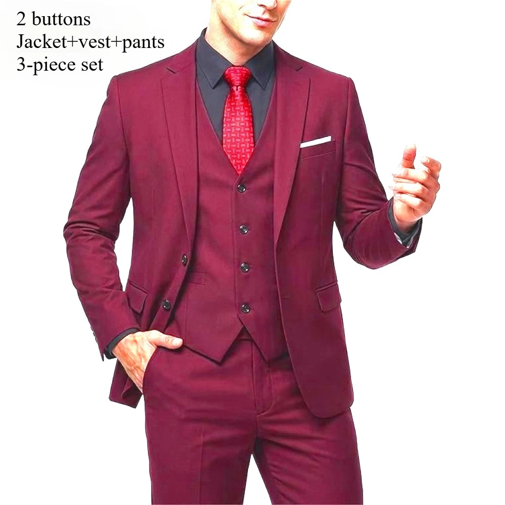 3PCS-Wine Red
