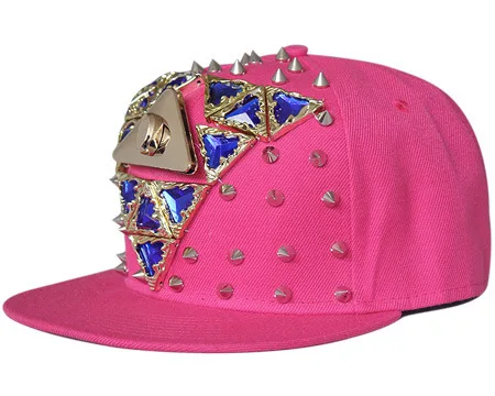 Rose red background blue triangle diamond