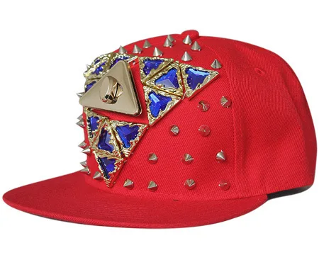 Blue triangle diamond with red background