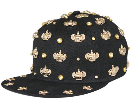 Golden crown on black background