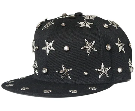 Black background silver five-pointed star style