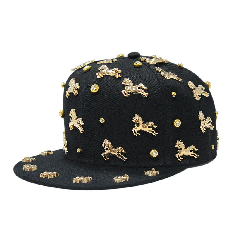 Golden horse with black background