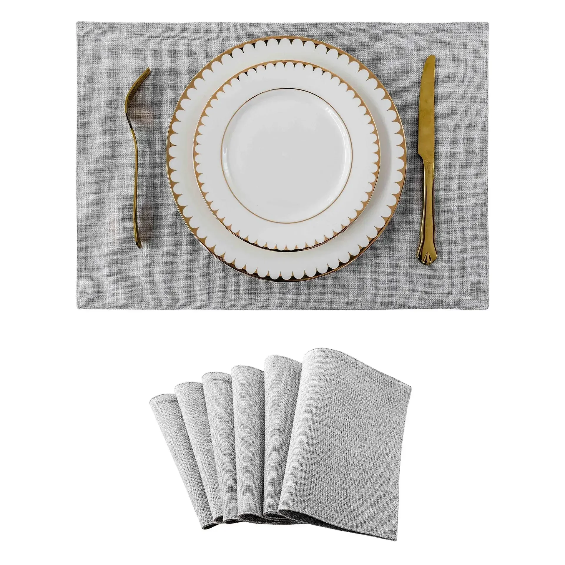 6pcs Light Grey