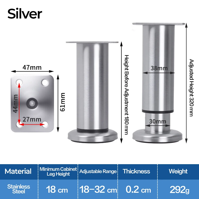 Silver-180-320mm