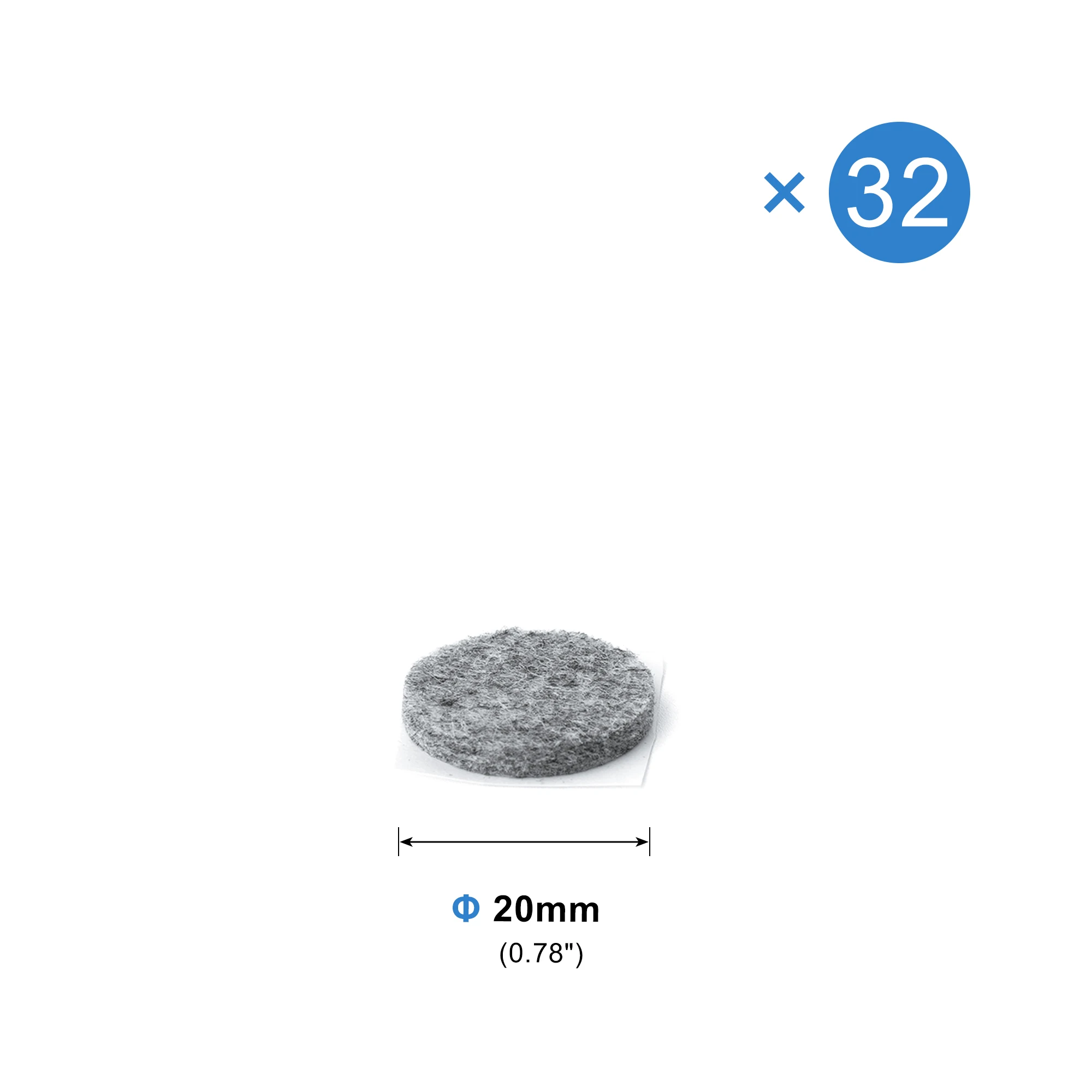 Gray 20mm 32pcs