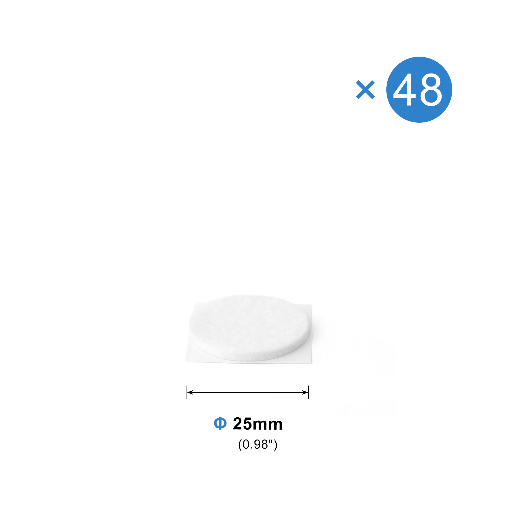 White 25mm 48pcs