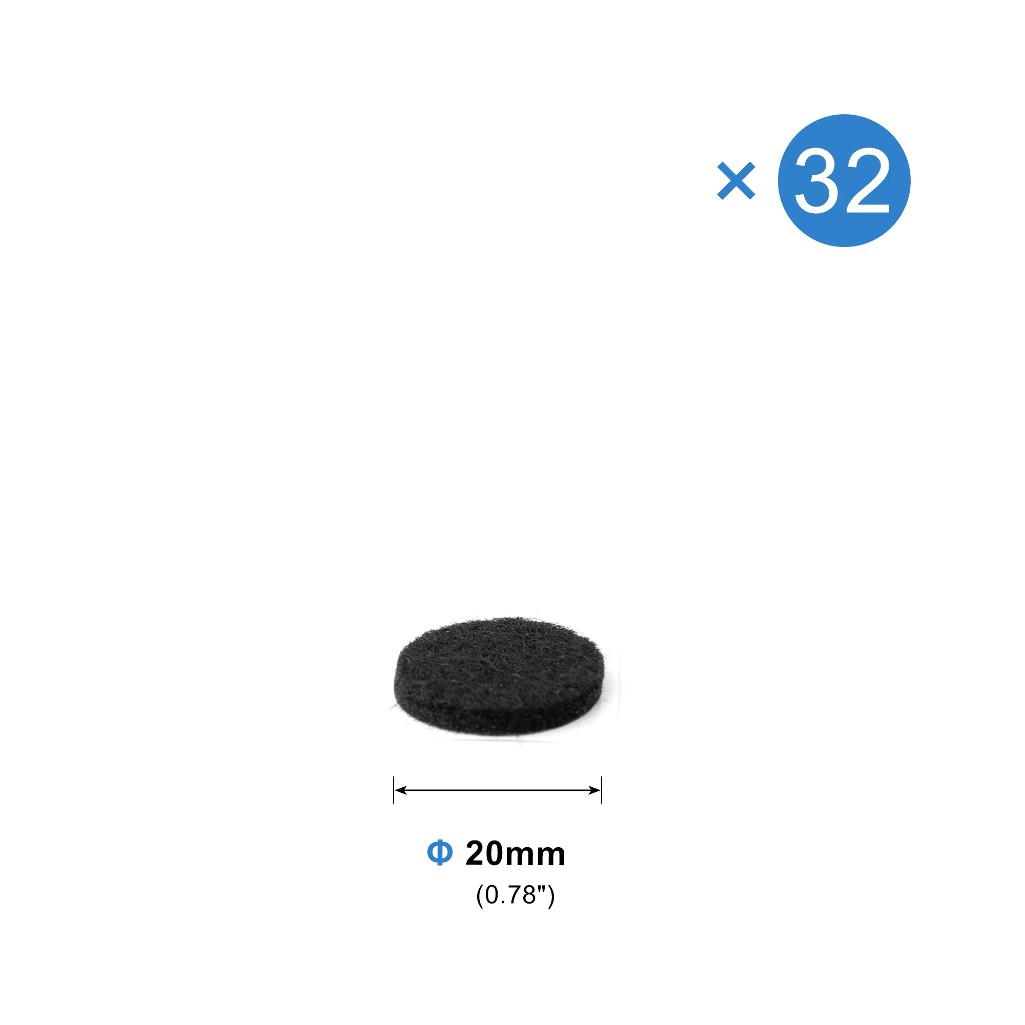 Black 20mm 32pcs