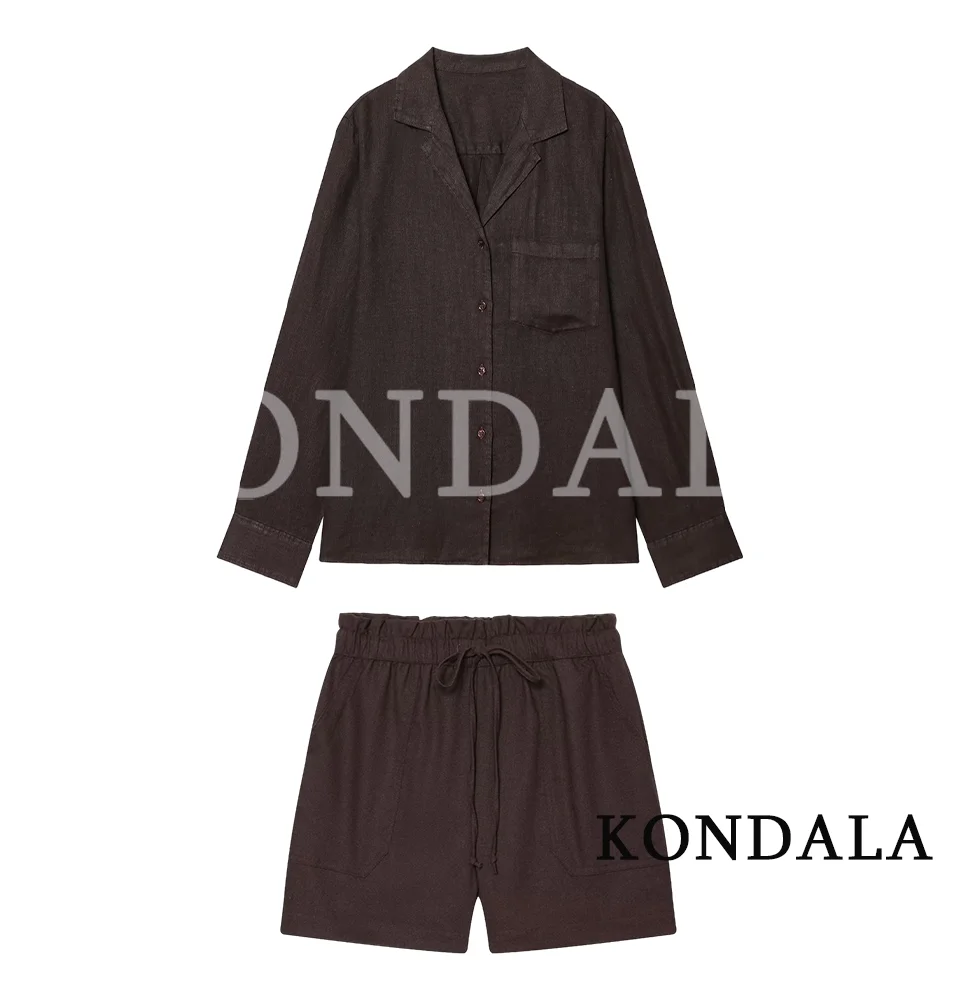 Brown Shorts Set