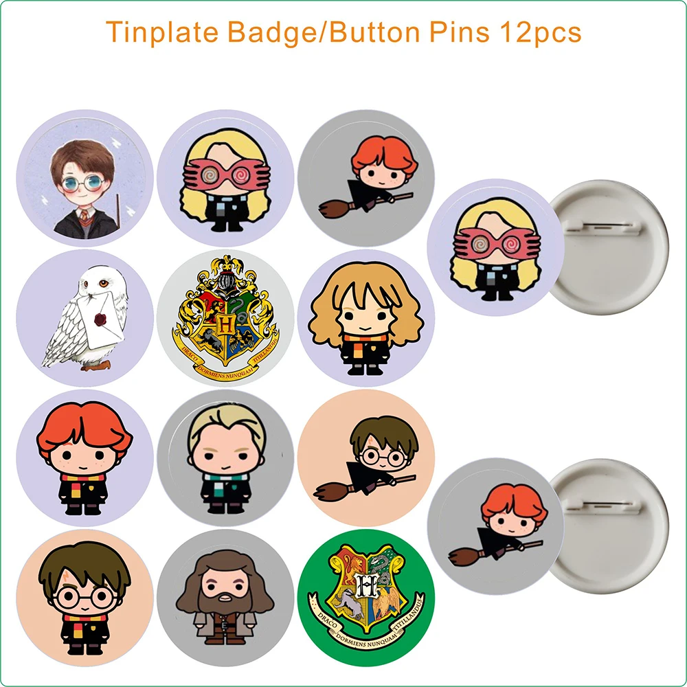 12pcs Tinplate Badge