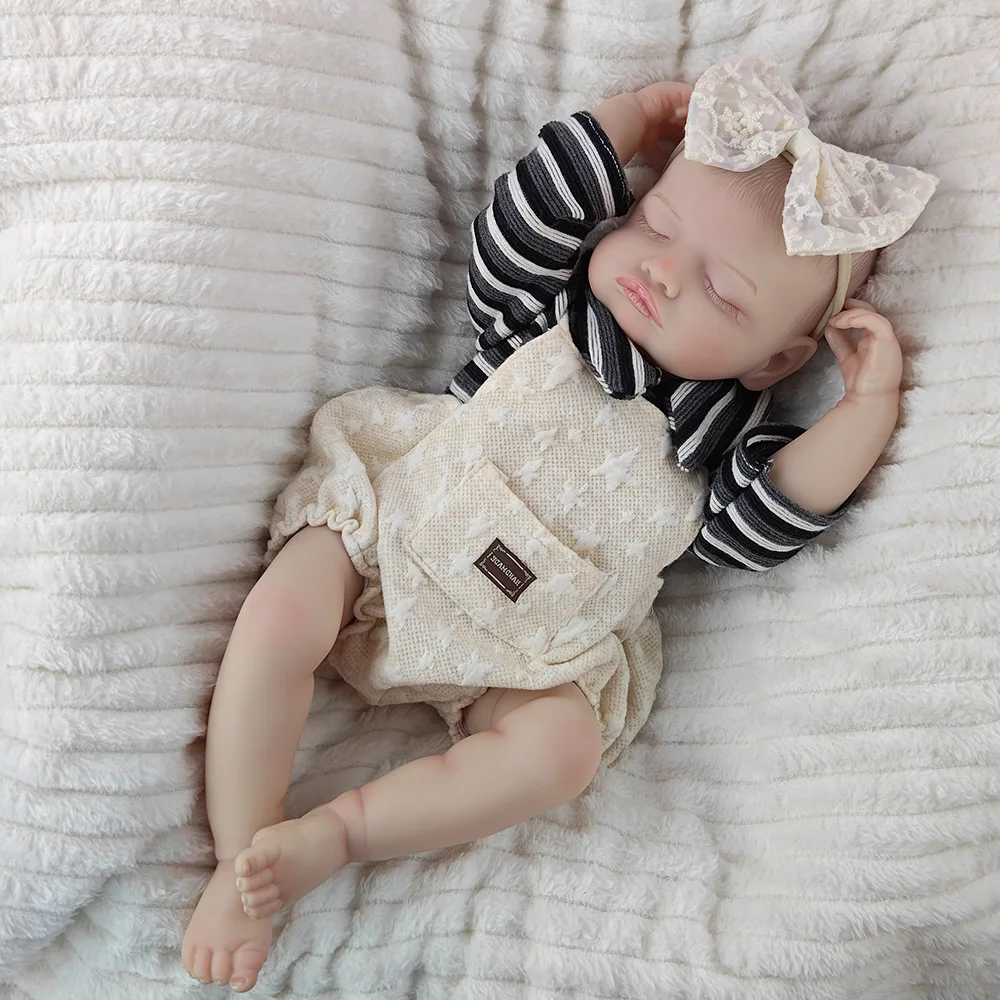 Overalls suit with eyes closed doll