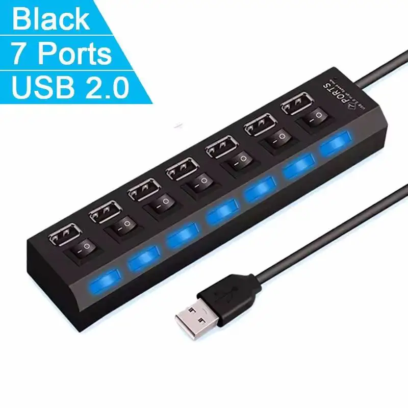 7 Ports Black