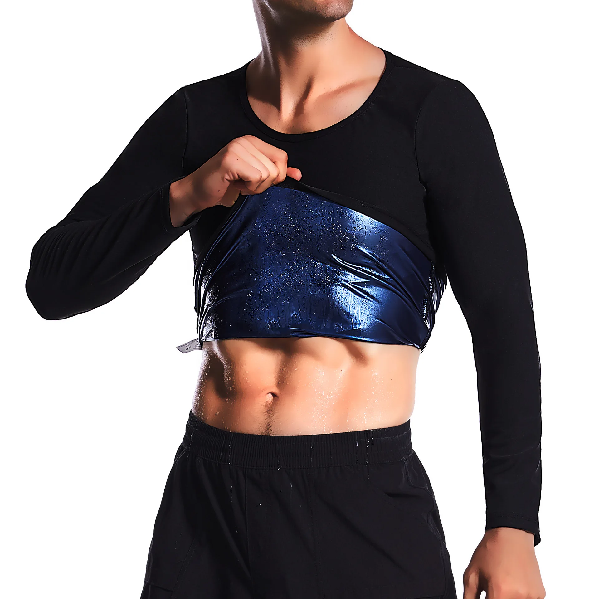 Pu blue men's long sleeves