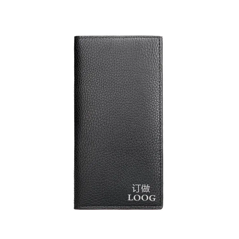 Black pebbled long wallet