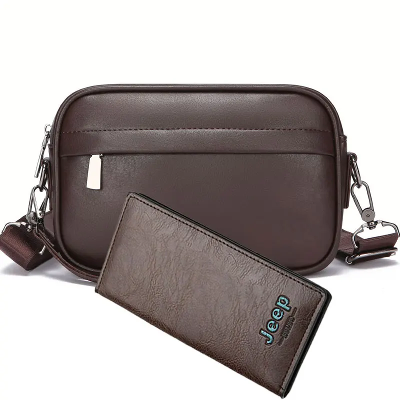 Brown tote bag + long wallet