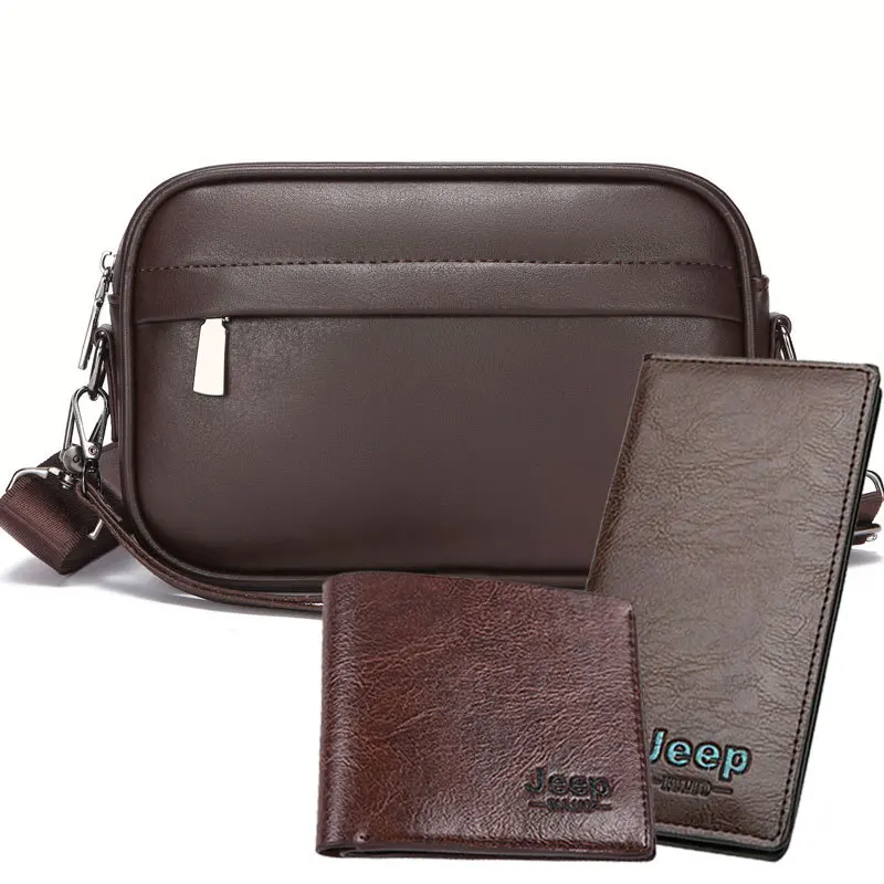 Brown large bag three-piece set