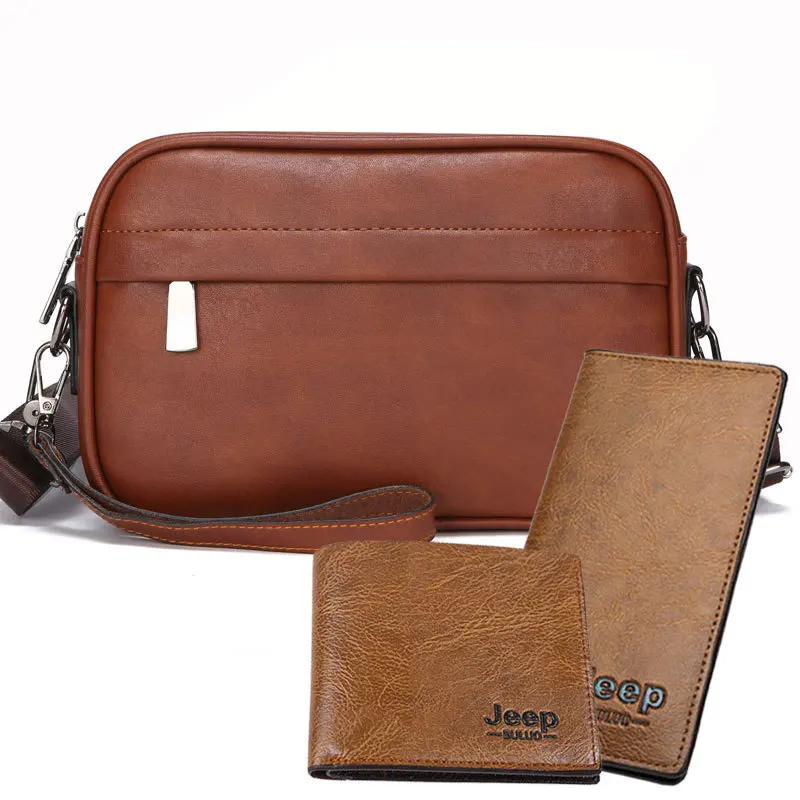 Khaki large bag three-piece set