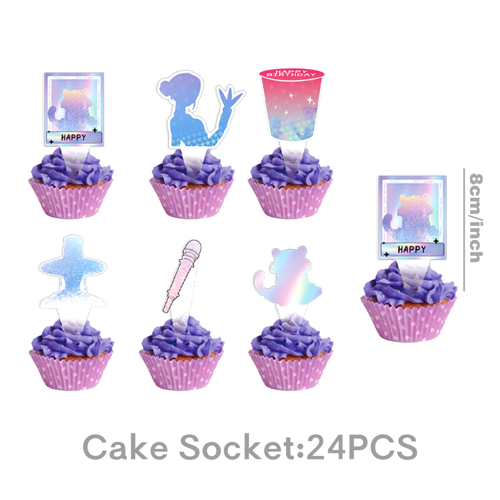 24pcs cake topper