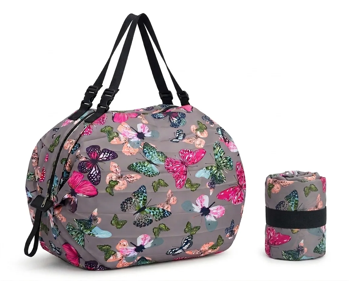 New colorful butterfly foldable accordion bag 50*35cm