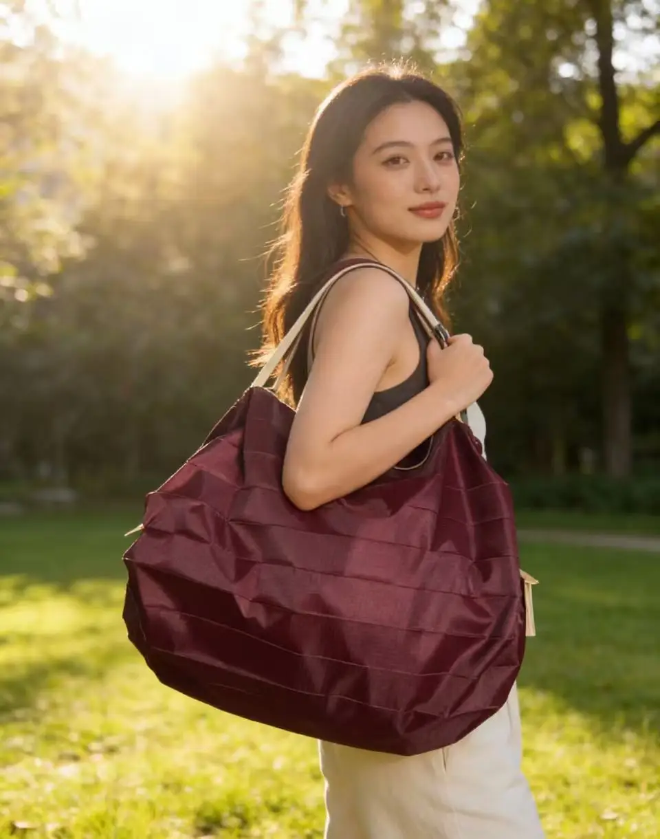 210 thick burgundy folding accordion bag 50*35cm