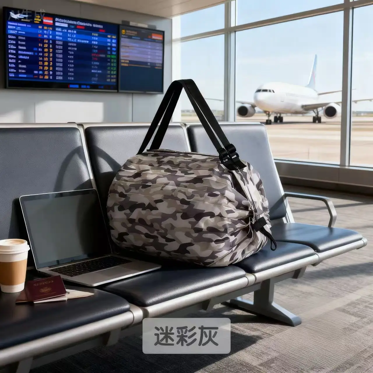 Thickened gray camouflage folding accordion bag 50*35cm