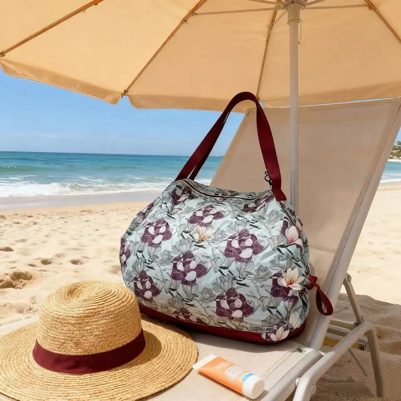 Bestselling digital print blue background white magnolia folding accordion file folder 50*35cm