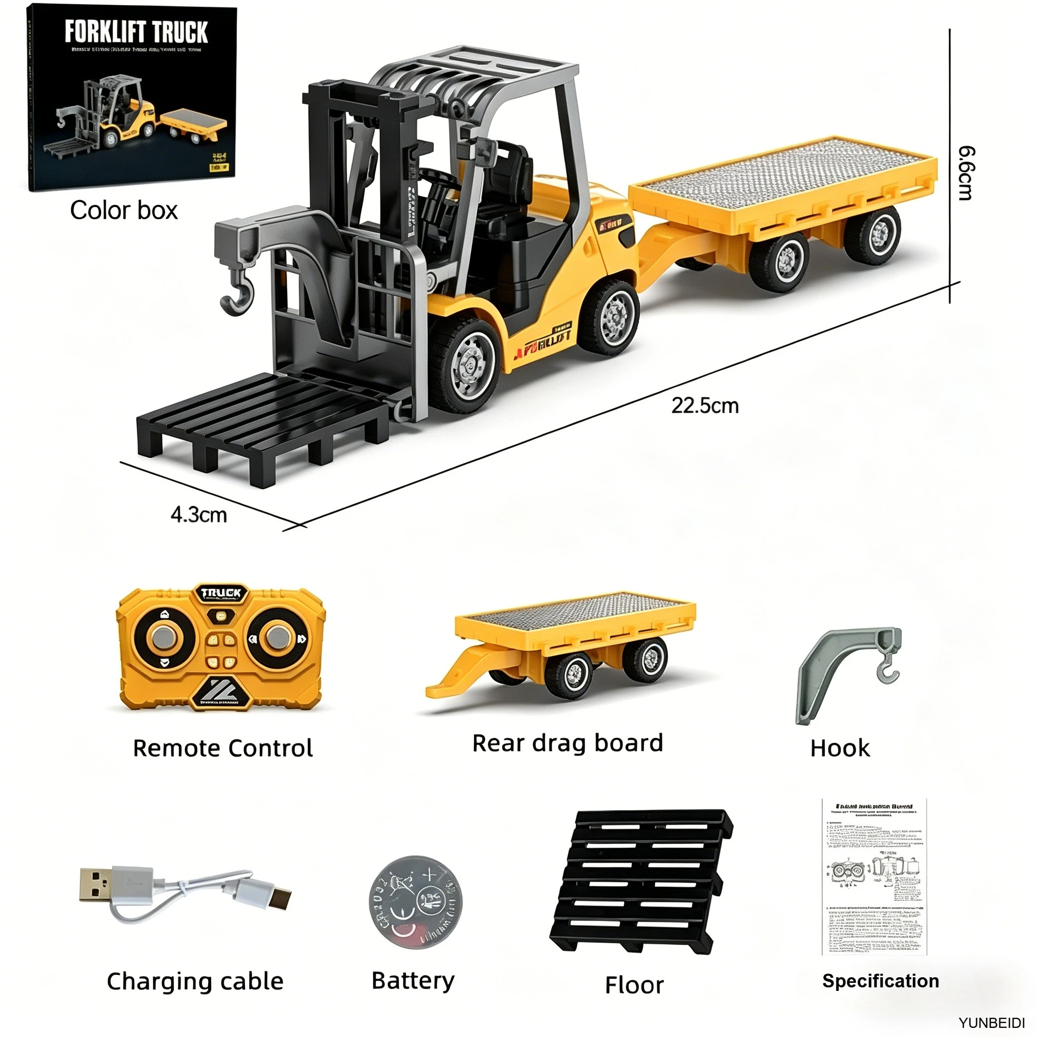 Forklift and tray-A
