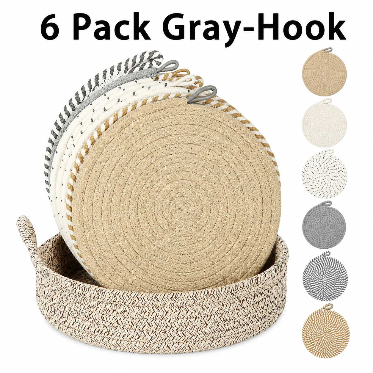 6 Pack Gray-Hook